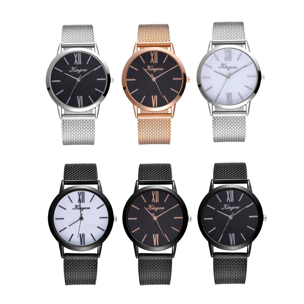 

Women's Casual Quartz Silicone Strap Band Watch Analog Wrist Watch Rose Gold Girls Gold Ladies Simplicity Clock Relogio Feminino