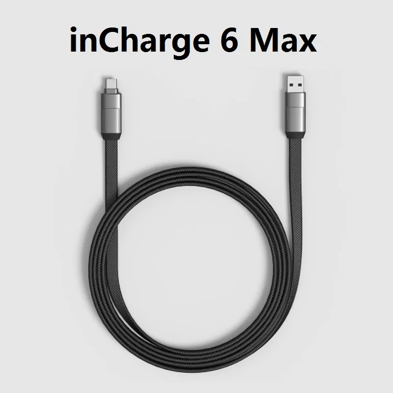 

inCharge 6/6 Max 6-in-1 Aluminium USB Charging Cable USB-C Type-C Micro USB Magnetic Keyring For iPhone Smartphone Data Cable