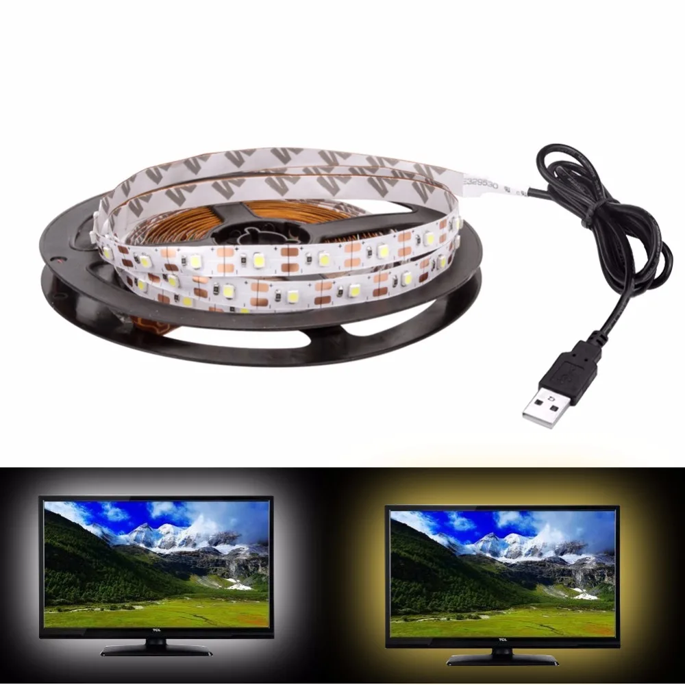 USB LED Strip DC 5V Flexible Light Lamp 60LEDs SMD 2835 50CM 1M 2M 3M 4M 5M Mini 3Key Desktop Decor Tape TV Background Lighting | Лампы и