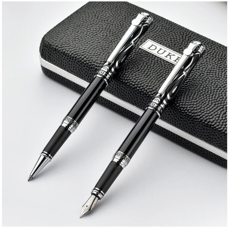 Перьевая авторучка Duke and Rollerball ручка Роскошный Золотой и Серебряный Бизнес