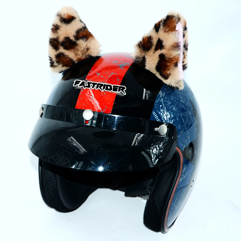 

2pcs/Set Car Motorcycle Helmet Decoration Creative Diamond Cat Ears Plush Paste For Motorbike Helmets Cosplay style Car styling
