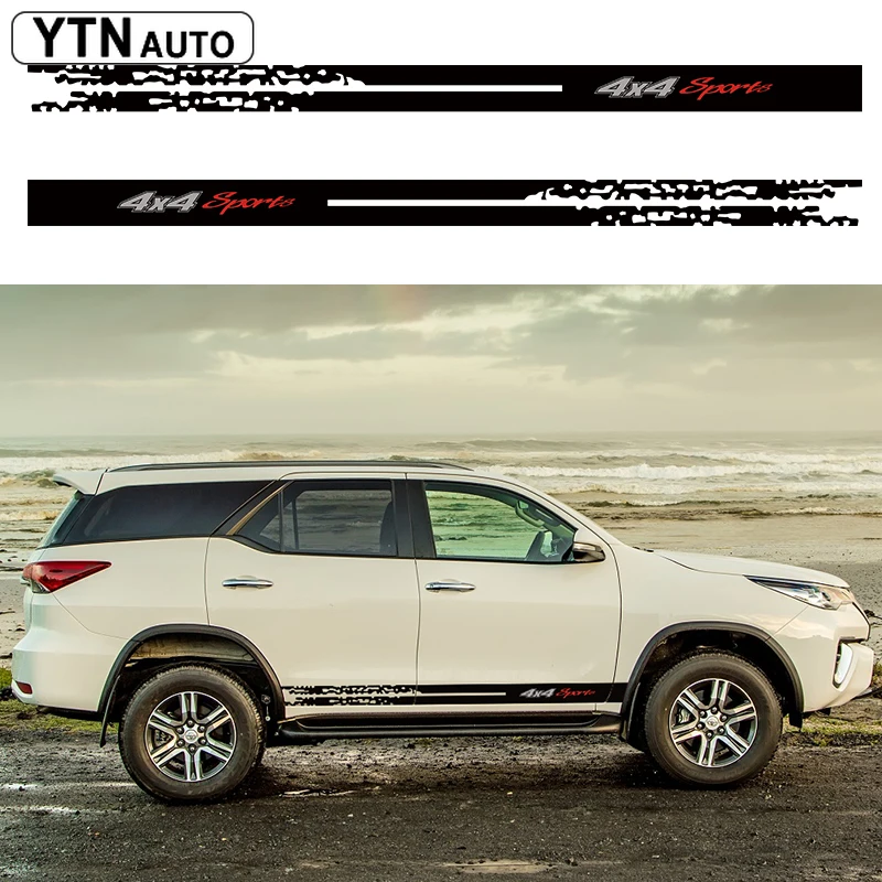 Стикер для автомобиля 2 шт. 4X4 спортивная полоса грязевая графика виниловая