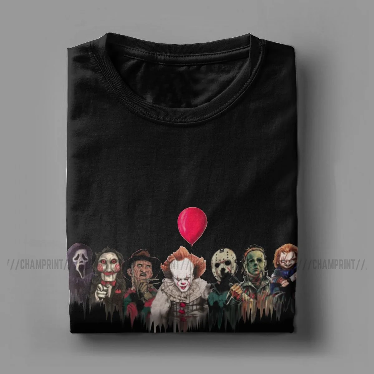 Футболка мужская с коротким рукавом 100% хлопок принтом хоррор друзья Хэллоуин