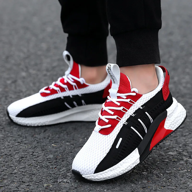 

Boys Shoes Chunky Sneakers Breathable Running Shoes Mesh Flat Plus Size Light Weight Sports Shoes Platform Teen Kids Sport Shoes