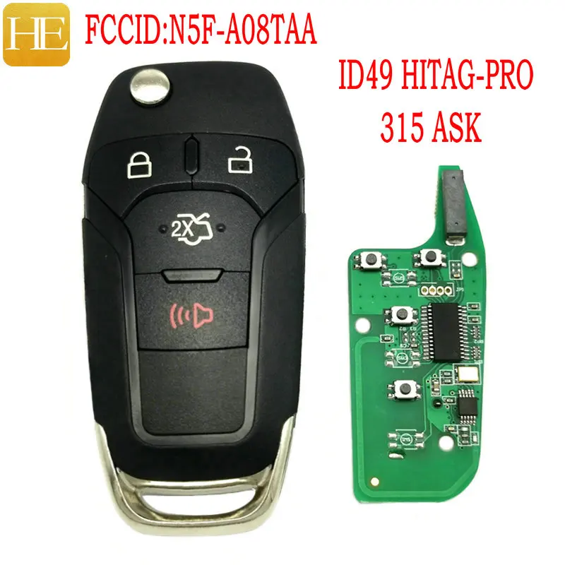 

HE Xiang Car Remote Control Key For Ford Fusion Escort 2013 2014 2015 2016 Explorer FCCID:N5F-A08TAA ID49 315Mhz Replace Key