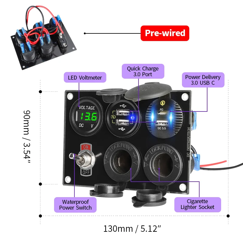 Автомобильное зарядное устройство 12 В в 5 адаптер для автомобильного порта