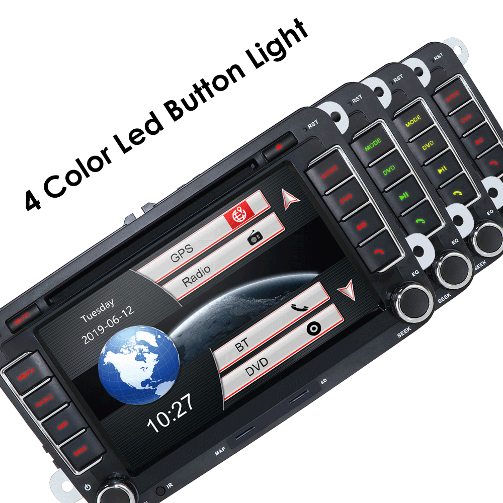 Ossuret " 2 din автомобильный DVD радио плеер gps навигация для VW Golf/6/Golf/5/Passat/b7/cc/b6/SEAT/Skoda Bluetooth FM стерео плеер