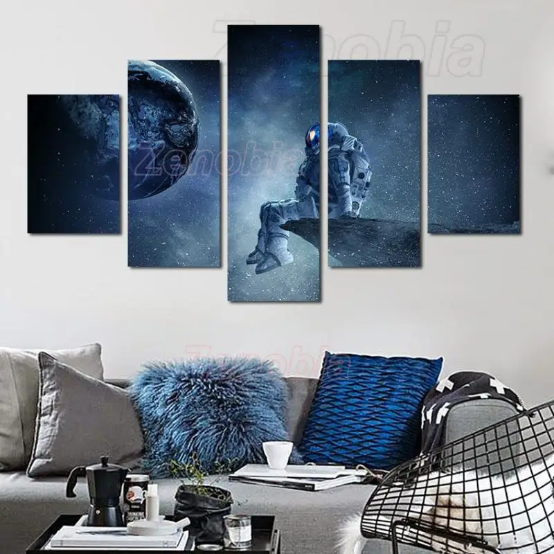 

Landscape Painting Home Decoration Spaceman In The Sky Wall Art Canvas Poster Hd Printing for Bedroom and Living Room Frameless