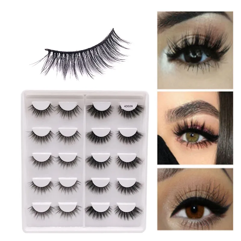 

10 Pairs Faux Mink Hair False Eyelashes Natural/Thick Long Eye Lashes Volume Soft Wispy Makeup Beauty Extension Tools