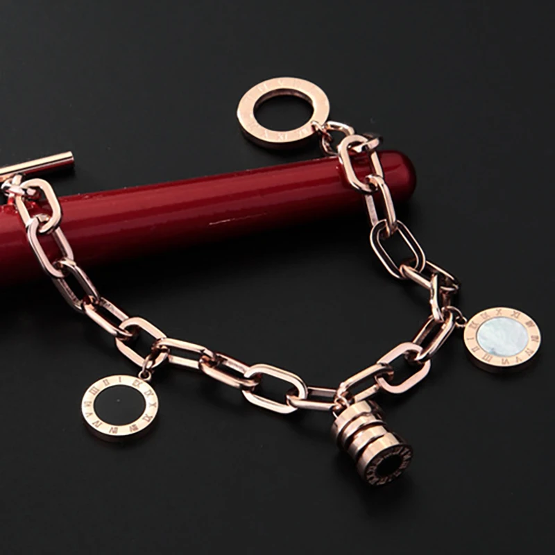 Люксовый бренд круглый корпус римскими цифрами браслеты для женщин из