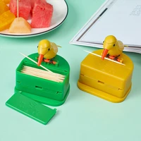 small bird toothpick container press automatic toothpick dispenser toothpick holder storage box desk decoration kitchen accessor