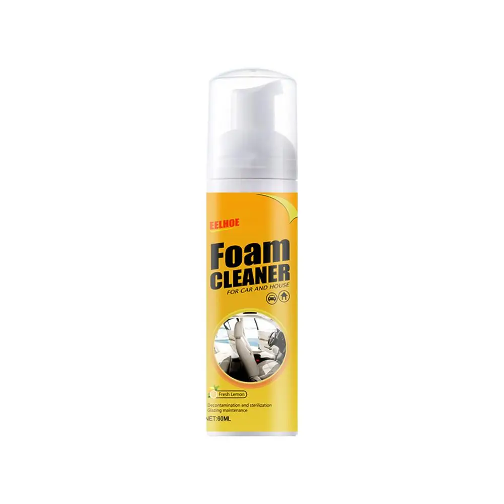

Foam Cleaner For Cars Multi-Functional Cleaning Spray Supplies Strong Decontamination No Flushing Grease-Free Fresh Lemon Fl