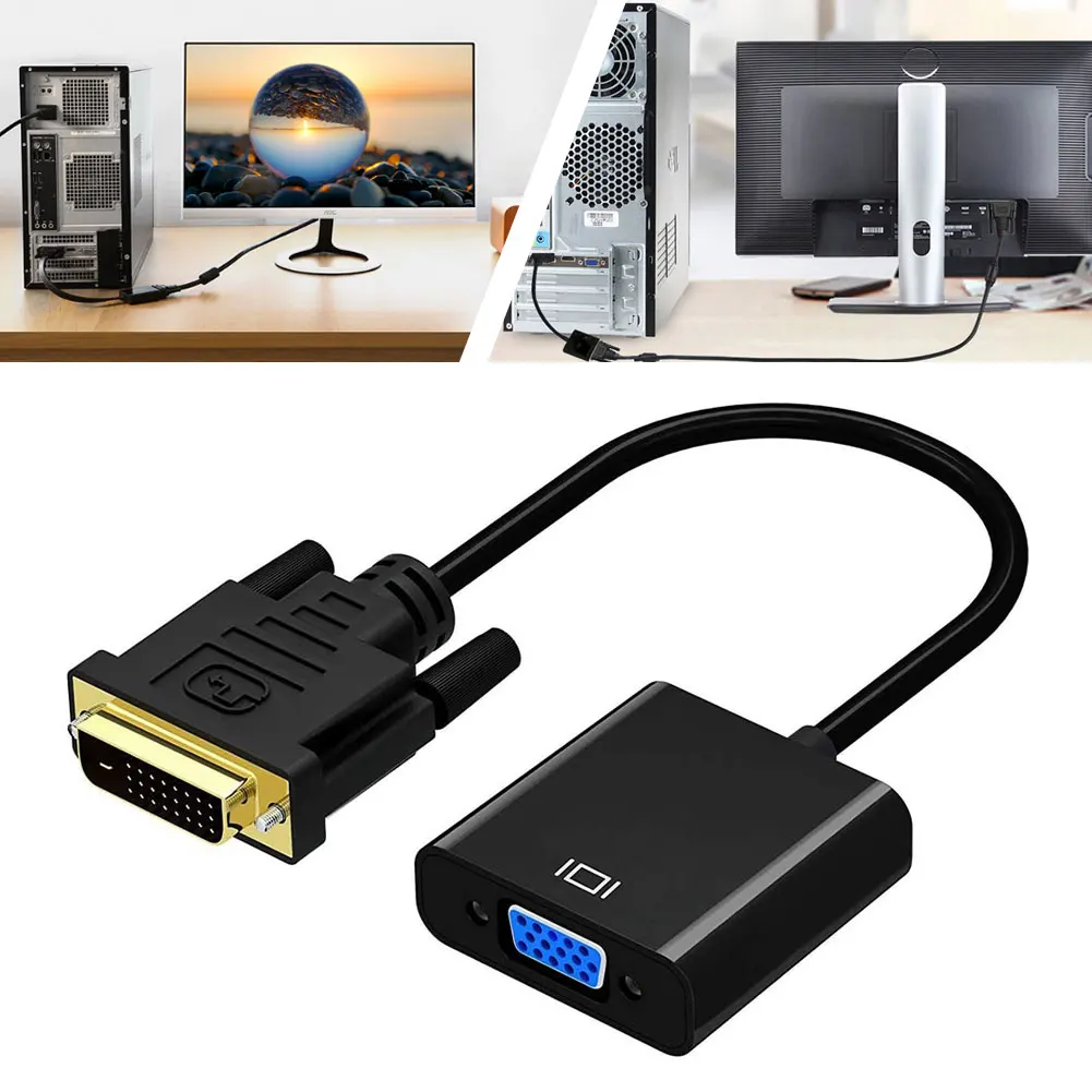 

Active DVI-D To VGA Adapter 1080P High-Definition Digital 24+1 Male To Female Converter Support 1080P Full HD From Laptop PC