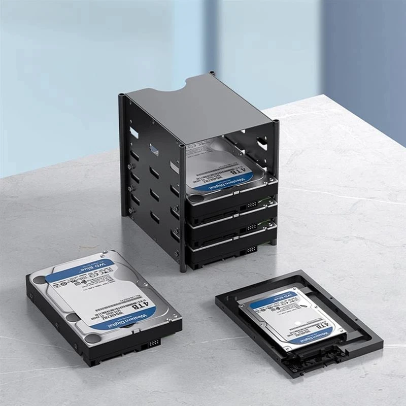

Hard Disk Rack 3.5 HDD Holder Metal Mounting Bracket 5 Layers Hard Drive Disk Expansion Storage Rack Adapter For CHIA Mining Rig