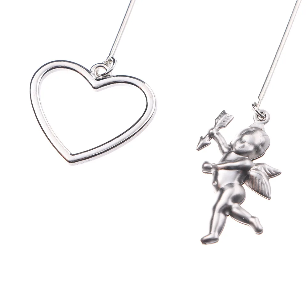 1 пара Амура Угол Сердце Асимметричная подвеска металлическая кисточка