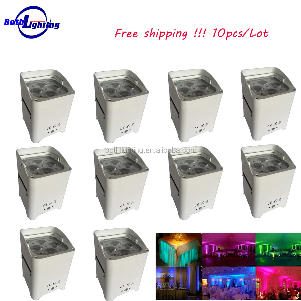 

Бесплатная доставка 10 шт./лот Smart dj s4 4*18 Вт RGBAW УФ аккумуляторные светодиодные светильники Par беспроводные DMX светодиодные Uplights