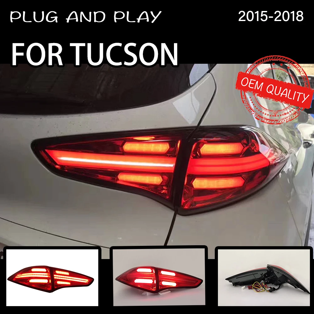 Luz da cauda para tucson 2015-2018 lâmpada traseira luzes led acessórios do carro tucson luzes traseiras