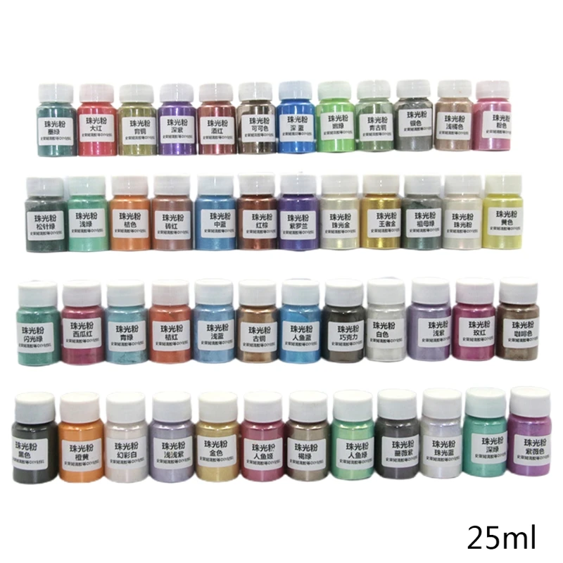 

48 Colors Cosmetic Grade Pearlescent Natural Mica Mineral Powder Epoxy Resin Dye Pearl Pigment DIY Jewelry Crafts Making