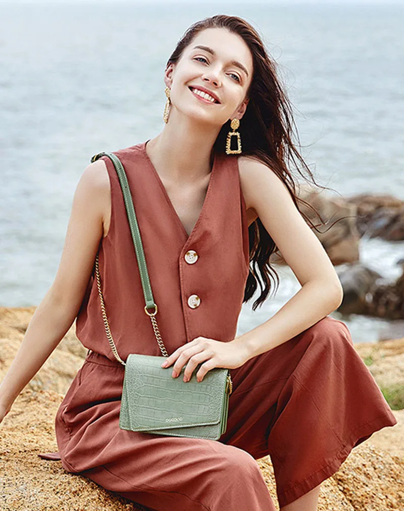 Новая модная сумка через плечо из крокодиловой кожи женская с магнитной пряжкой