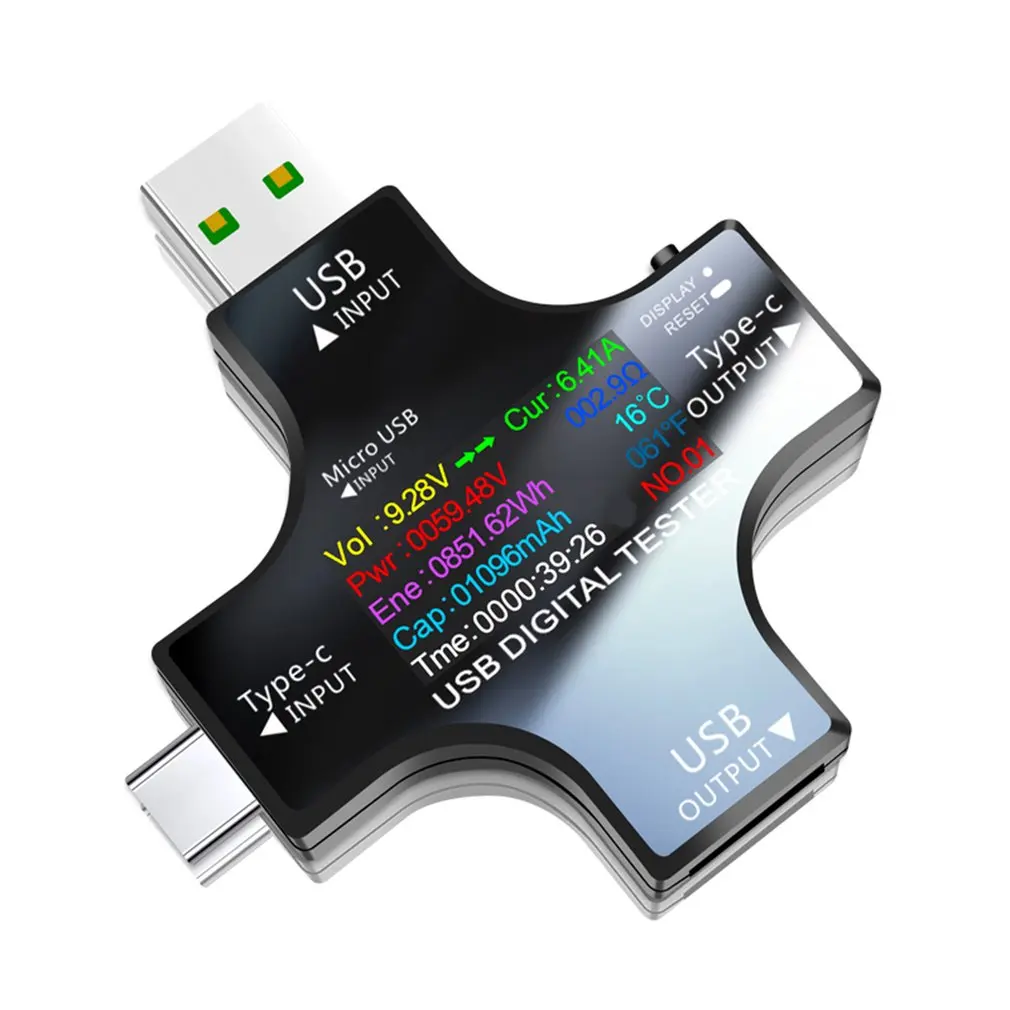 

USB 3. 0 Type-C тестер, цифровой вольтметр постоянного тока, амперметр, измеритель напряжения и тока, детектор, индикатор зарядного устройства для...