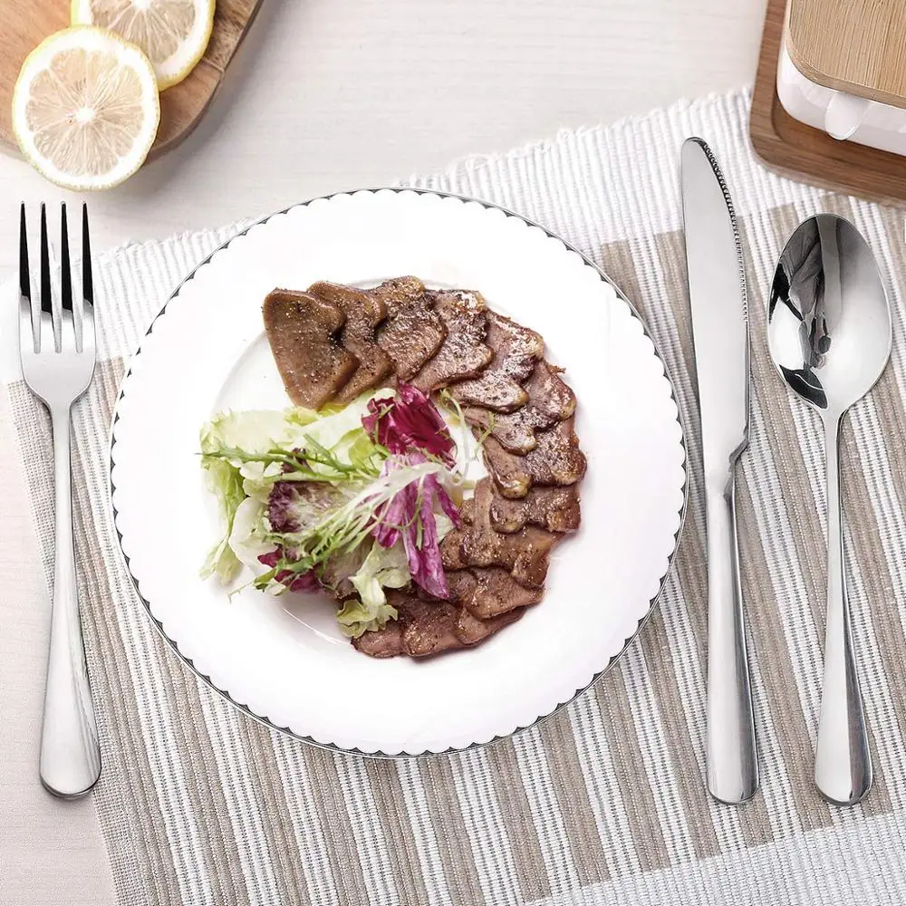 Столовые приборы из нержавеющей стали столовые набор посуды с титановым