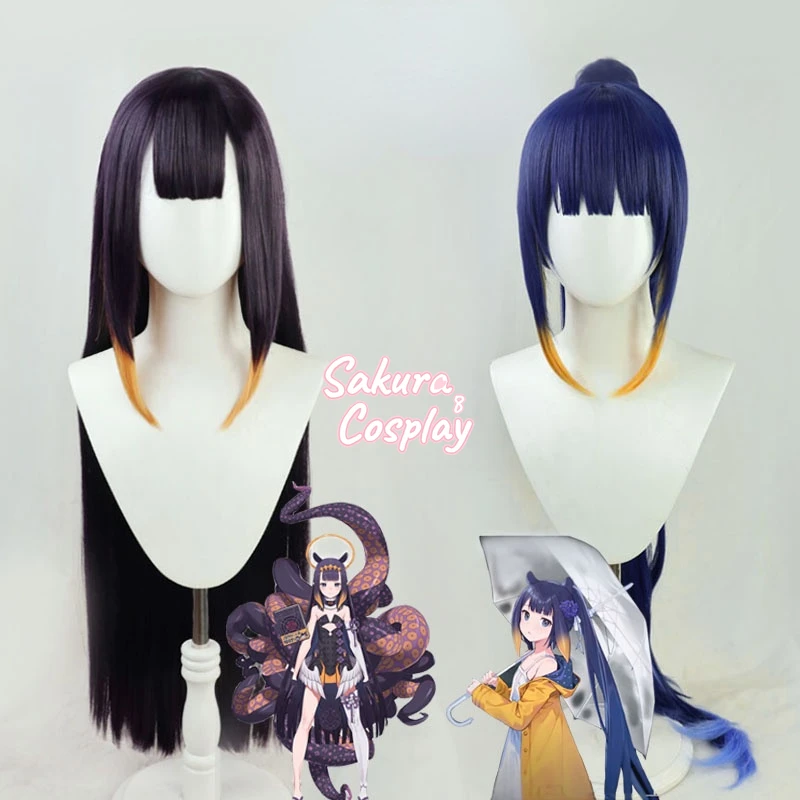 

VTuber Ninomae Ina'nis Hololive EN Cosplay Youtuber Long Heat Resistant Synthetic Hair Halloween Carnival Party + Free Wig Cap