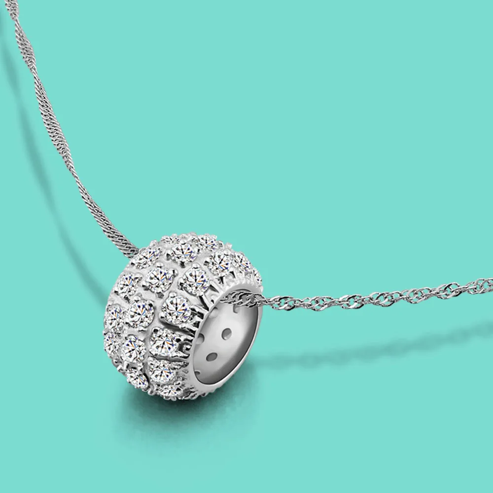 Ожерелье из серебра 925 пробы с подвеской в виде Круга|Ожерелья| |