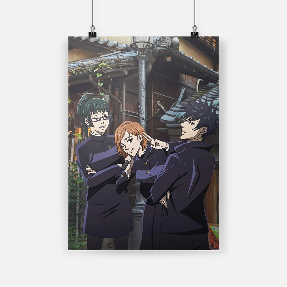 

Printed Nobara Megumi Maki Poster Wall Art Jujutsu Kaisen Anime Canvas Painting Home Decor For Living Room Modular Picture Frame
