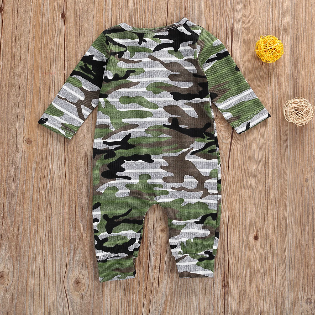

Infants Baby Boys Romper Camouflage Long Sleeves O-Neck Button Casual Kids Clothes Jumpsuit