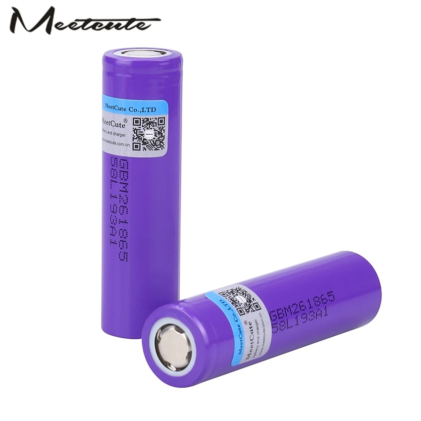 Meetcute 2600mah 18650 10A 2500 литий ионная аккумуляторная батарея безопасный аккумулятор
