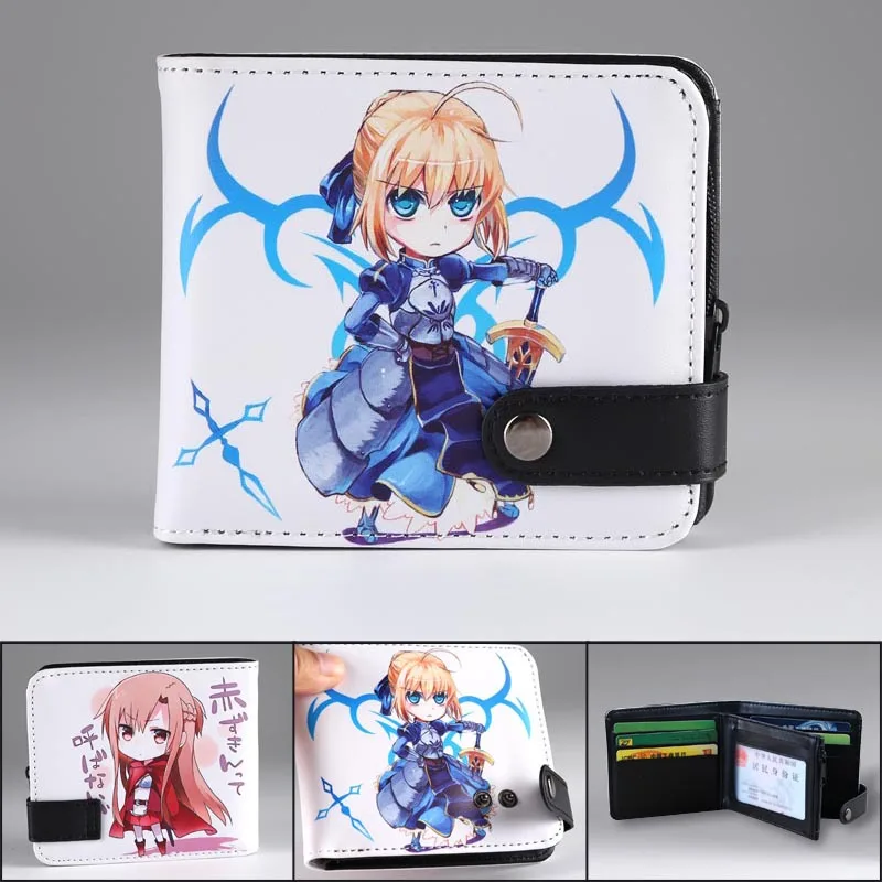 Короткий кошелек с рисунком из аниме игры Fate/stay night для мелочи