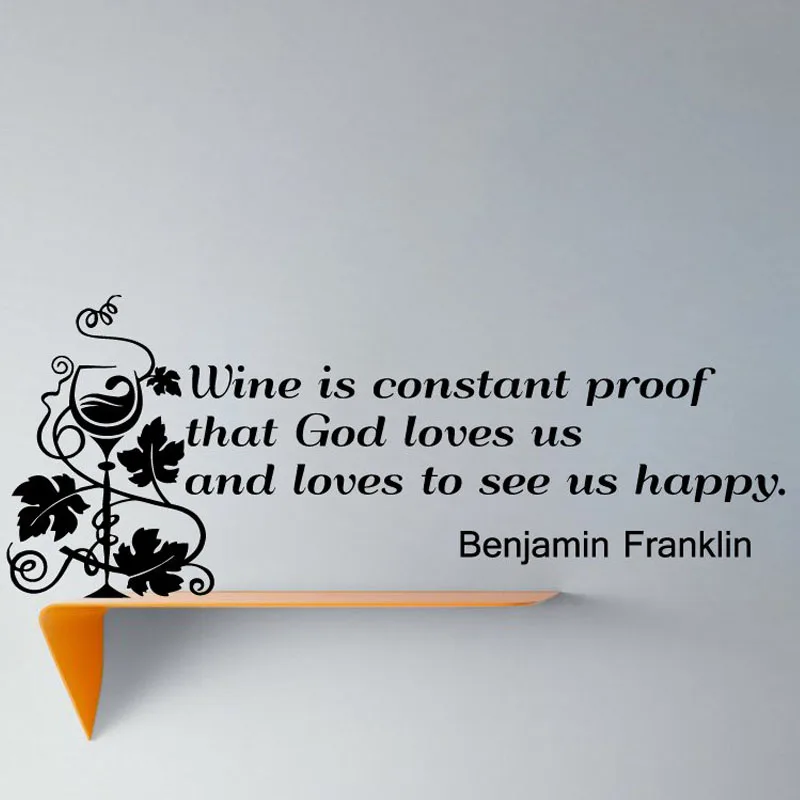 

Wine Is Constant Proof That God Loves Famous Saying Wall Sticker Wine Glass Home Decor Removable Living Room Decal Murals