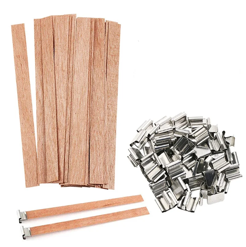 

50 Pcs/Lot Candle Wicks Natural Wood Soy Wax Candle Making Candle Wick Kaarsen Maken For Home Family Mechas Para Velas 13X130mm