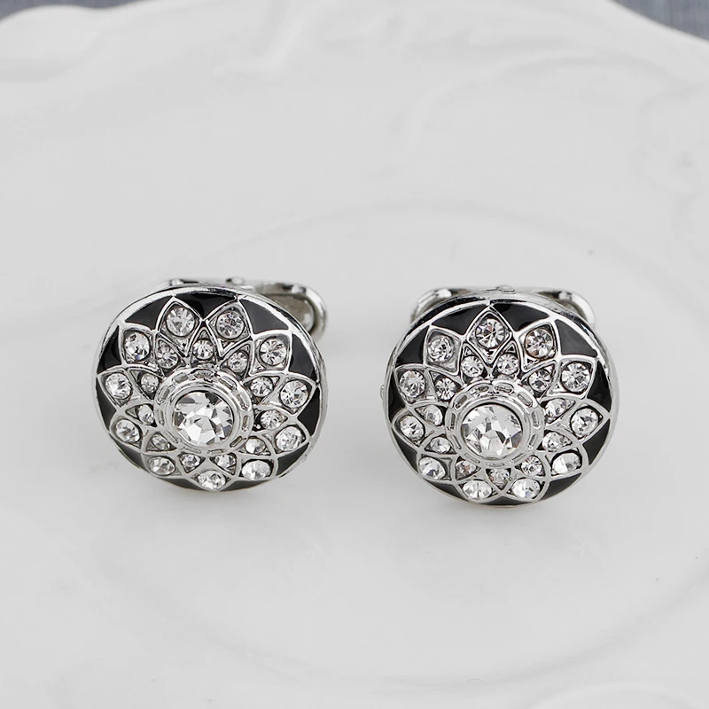 Высококачественные Серебристые запонки на пуговицах от бренда abotoadura роскошные с