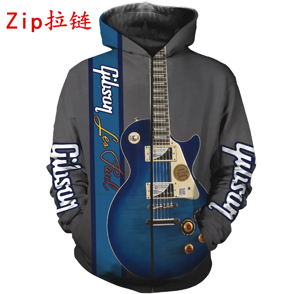 

Blue Electric Guitar 3D Printed Fashion Sweatshirt/Hoodies/Zipper Hoodie Unisex Harajuku Casual Clothes WY0160