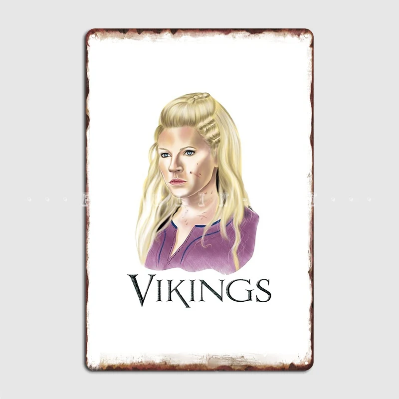 

Реалистичный цифровой рисунок Lagertha, металлический знак для кинотеатра, кухни, клуба, бара, индивидуальный светодиодный знак, плакат