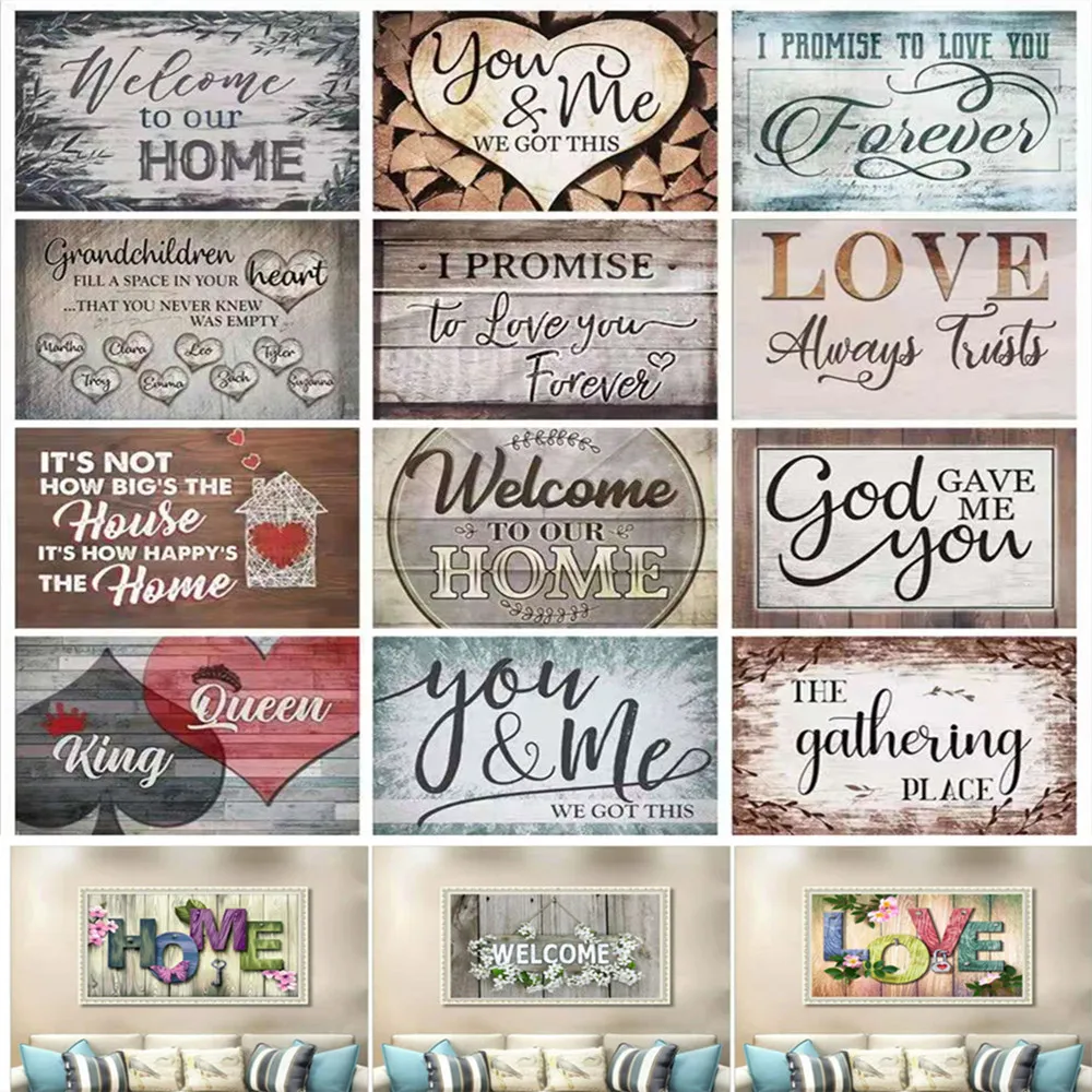 Алмазная 5D картина &quotсделай сам&quot счастливый дом милая семья любовь буквы