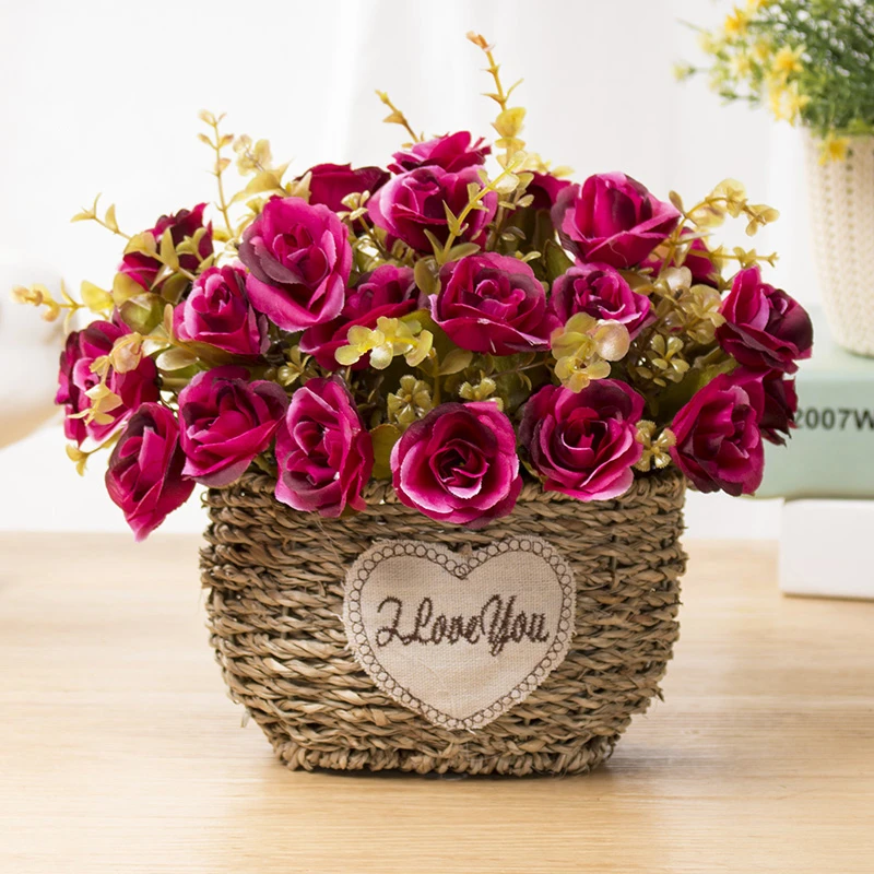 Американский Пастырское Стиль Моделирование льняной искусственный в горшке