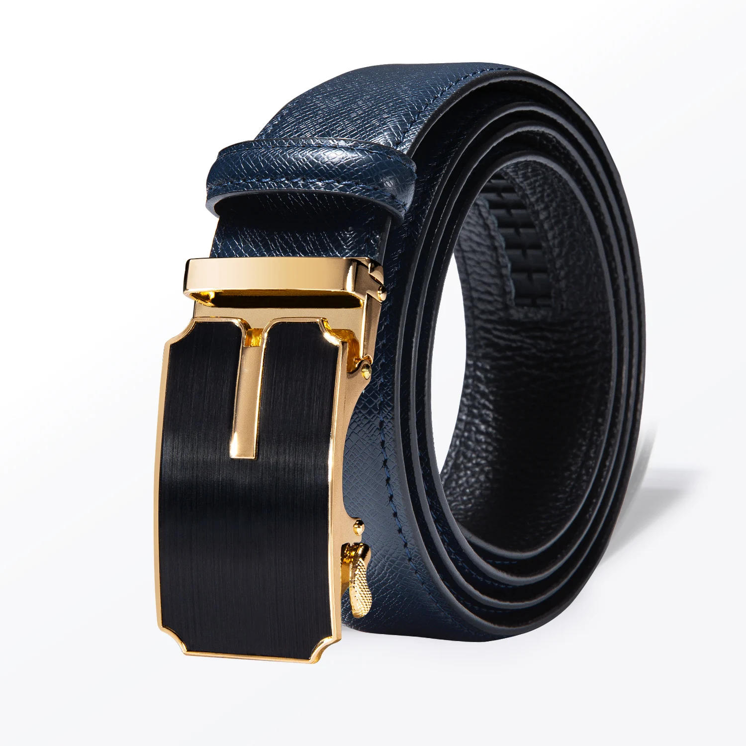 

Men's Bussiness Belts Original Design High Quality Leather Fashion Male Bule Belt With Automatic Buckle Jeans Belts 3.5cm Width