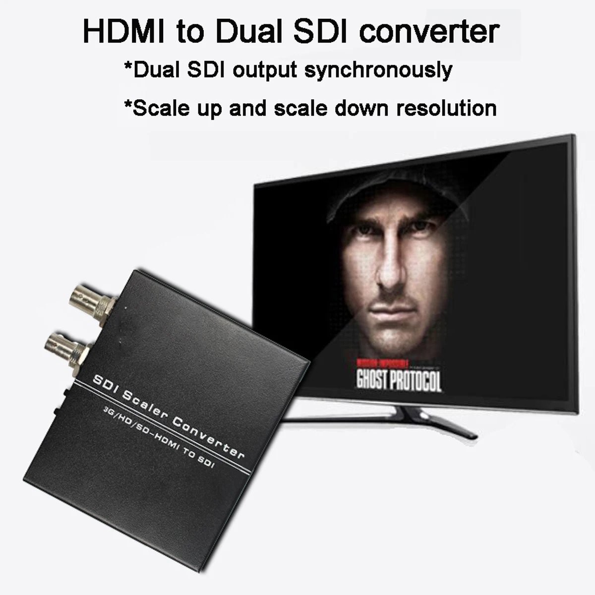 HDMI к двойной SDI скалер конвертер с Мощность адаптер мини 3G HD SD видео для ТВ система
