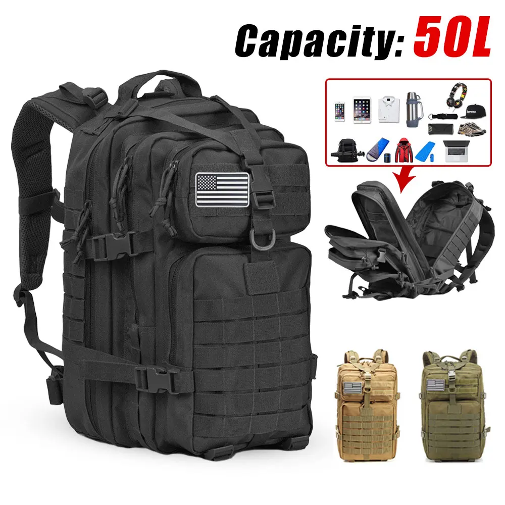 

Large 3P Capacity Man Army Mochila Military Tactical Backpacks Oxford Bug Out Bag Outdoor Sport Hiking Camping Hunting Rucksack