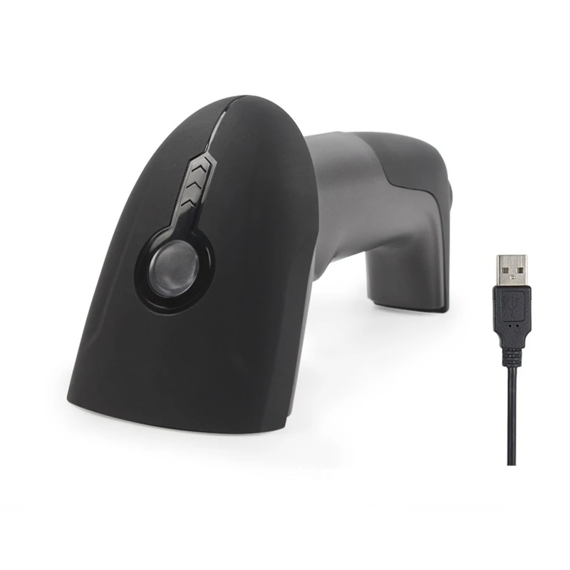 Черный Портативный Ручной USB проводной 2D штрих-код сканер считыватель для qr-кода, данных матрицы, PDF417 - Цвет: Черный