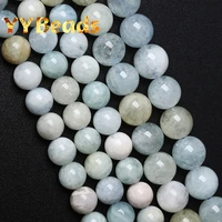 natural colorful aquamarines stone beads 6 12mm blue crystal round loose charm beads for jewelry making diy bracelets necklaces