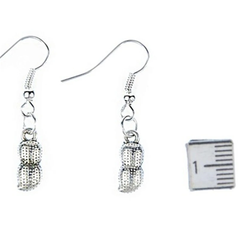 

Antique Silver Color Peanut Earrings Eating Peanuts Nut Jewelry