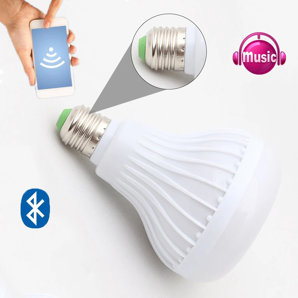 WiFi смарт E27 лампы аудио динамики с Bluetooth регулируемой яркостью LED Беспроводной в