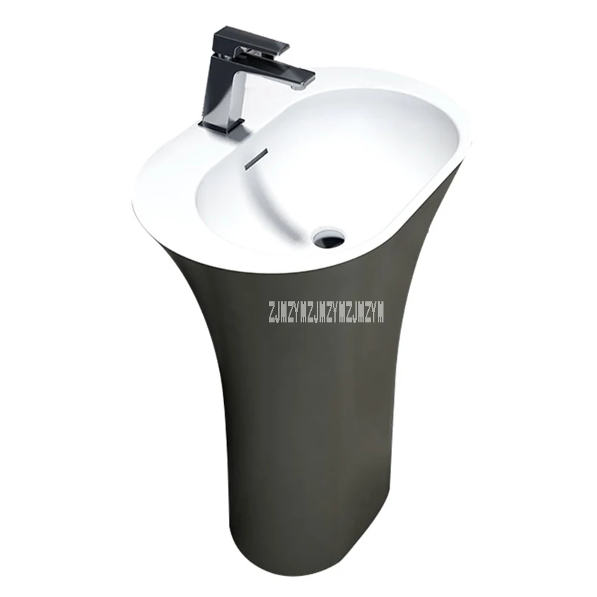 

LF-5517 Artificial Stone Column Wash Basin Modern Simplicity Freestanding Washbasin Home Balcony Bathroom Vertical Wash Basin