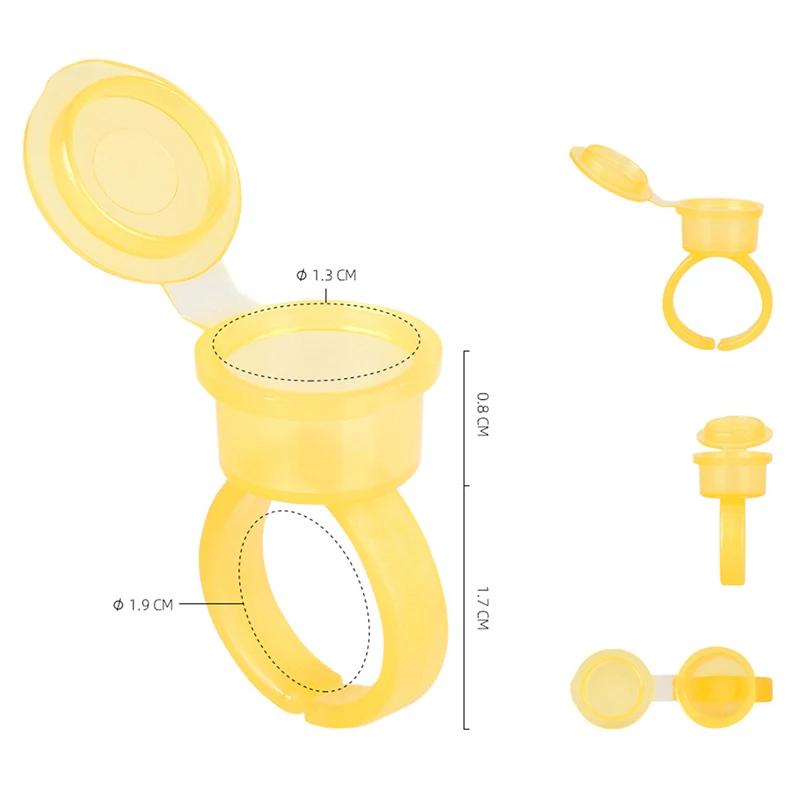 

50Pcs Microblading Pigment Cap Tattoo Tool Holder Microblading Pigment Glue Rings Tattoo Ink Holder For Semi Permanent Makeup