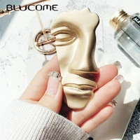 blucome exaggerated half human face brooches for women men 2019 fashion party western accessories portrait brooch hijab pins