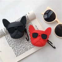 for airpods 1 2 case cute cartoon cool glass bulldog earphone case for apple airpods 3 pro soft silicone protect cover funda