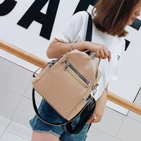 2021 womens pu leather backpack female solid color small double shoulder bags mochila backbag schoolbag for teenger girls